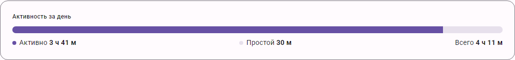 Полоса активности и простоя за день